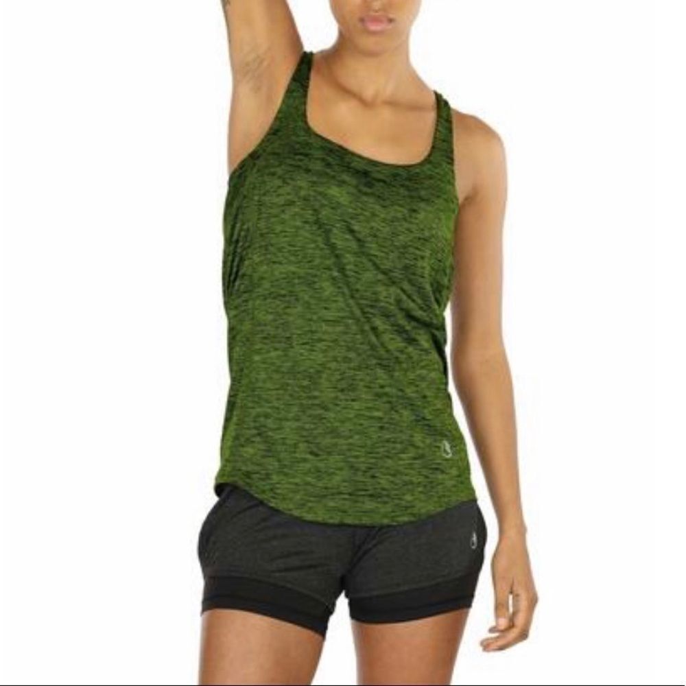 Icyzone  green athletic tank with built in bra